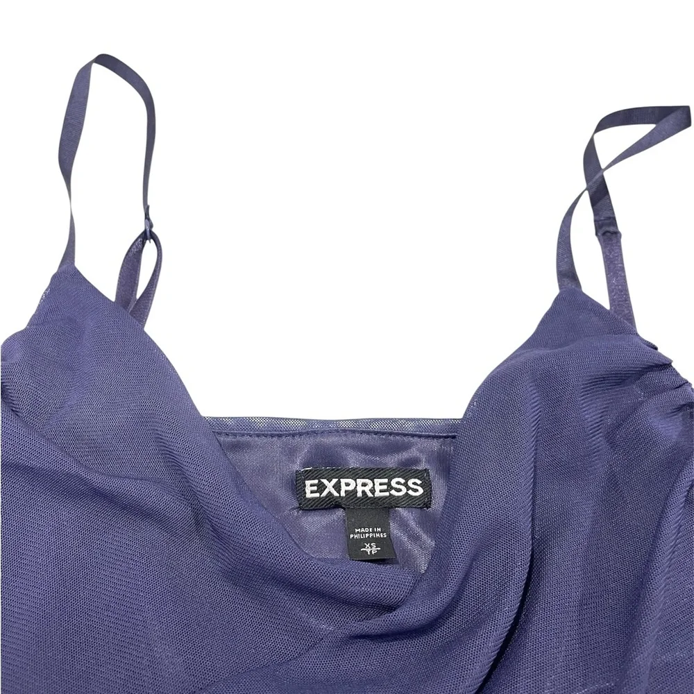 Express Purple Y2k 90s Ruched Babydoll Empire Waist Tank Top XS Whimsigoth Fairy - Picture 7 of 9